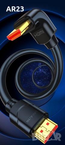 Ъглов HDMI Кабел SAMZHE (90° Градуса), 1 метър – 4K Ultra HD @ 60Hz, HDMI 2.0 за PS5/Xbox/RTX