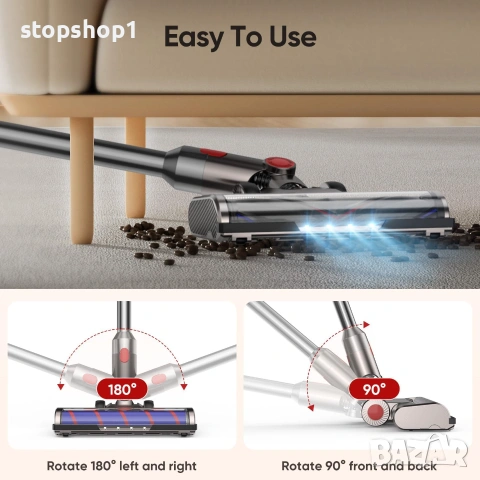 Резервна глава за четка FLYLINKTECH, съвместима с Dyson V7 / V8 / V10 / V11 / V15, гъвкави, въртящи, снимка 4 - Прахосмукачки - 55264253