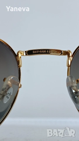 Ray-Ban New Round , унисекс, слънчеви очила с метална златиста рамка и поляризирани стъкла Chromance, снимка 9 - Слънчеви и диоптрични очила - 55186228