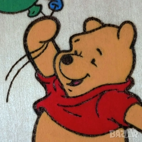 Мечо Пух - Ръчна пирография - Disney - Winnie the Pooh, снимка 2 - Декорация за дома - 54406476