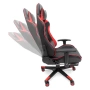 Ергономичен геймърски стол с функция за масаж и подложка за крака - червен, снимка 10