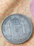 Сребърна монета 5 песети Испания 1891 година 52572, снимка 5
