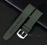 22 мм 22 mm Силиконова каишка за мъжки часовник черна стомана армейско зелено стомана нова , снимка 1