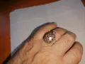 Сребърен мъжки пръстен нар с гранати , снимка 1