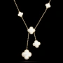 Van Cleef & Arpels VCA 6 Motifs Gold Mother of Pearl Magic Alhambra Clover Дамско Колие, снимка 9