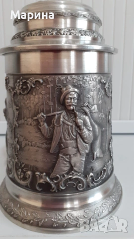 Халба от калай 500 мл,  Antik*Vintage #139, снимка 3 - Антикварни и старинни предмети - 54391077