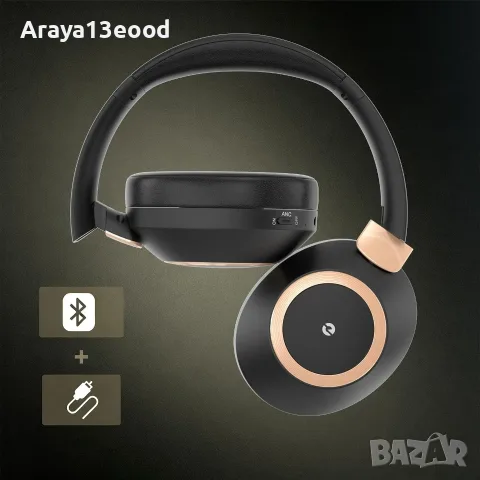 Безжични Bluetooth слушалки с активно шумопотискане, ANC и 100 часа работа, снимка 6 - Bluetooth слушалки - 55688305