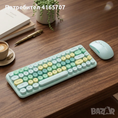 Комплект безжична клавиатура и мишка MOFII Bean, 2.4G - ергономичен дизайн и компактни размери, снимка 5 - Друга електроника - 54068729