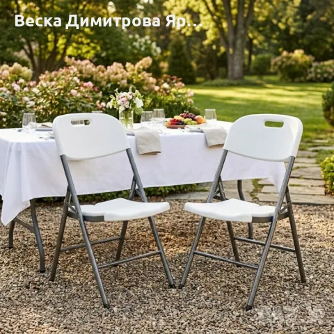 Сгъваем кетъринг стол – Ергономичен, здрав и компактен за събития и дома, снимка 2 - Столове - 55408005
