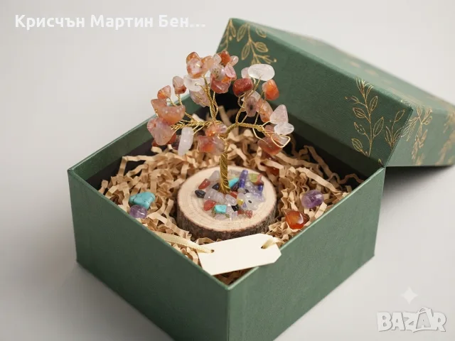 Ръчно изработено дръвче на щастието от полускъпоценни камъни , снимка 3 - Арт сувенири - 55478179