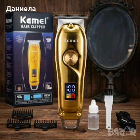 Безжичен тример и машинка за подстригване Kemei с LCD дисплей и USB зареждане, снимка 2 - Други стоки за дома - 54696080