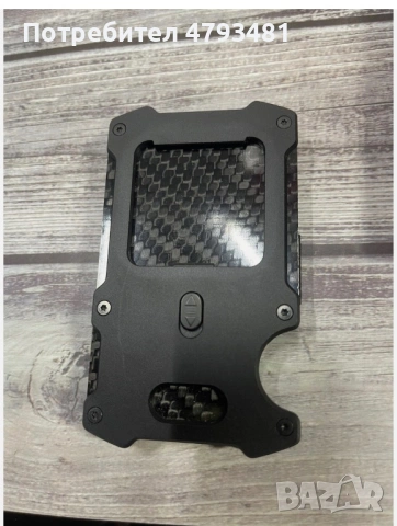 VXM RFID портфейл с държач за въздушен етикет, карбонов минималистичен, тънък, черен/карбонов, нов