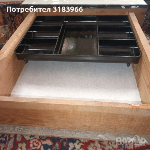 каса сейф. дървено чекмедже с кутия за монети , снимка 6 - Антикварни и старинни предмети - 55361768