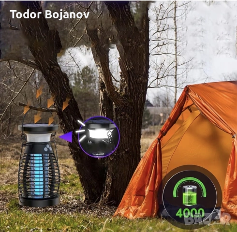Соларна лампа против насекоми, модел BK-21, с USB кабел и четка за почистване, снимка 2 - Къмпинг осветление - 55220179