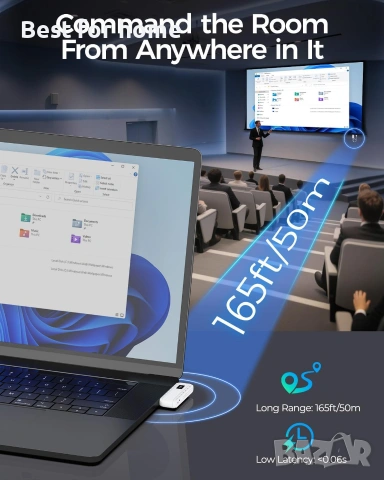 Alxum USB-C безжичен HDMI предавател и приемник, комплект 2 в 1: Plug & Play и AirPlay/Miracast , снимка 5 - Кабели и адаптери - 54987662