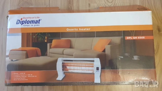 Кварцова печка Diplomat 1200W, снимка 2 - Отоплителни печки - 55418572