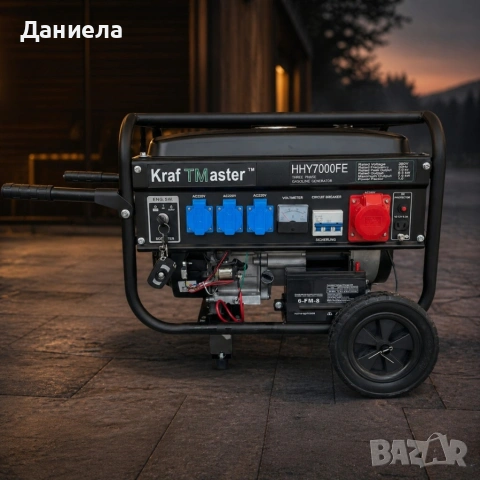 Мощен бензинов генератор 7.5 kW (13 к.с.) с дистанционно управление и колела, снимка 3 - Генератори - 54373642