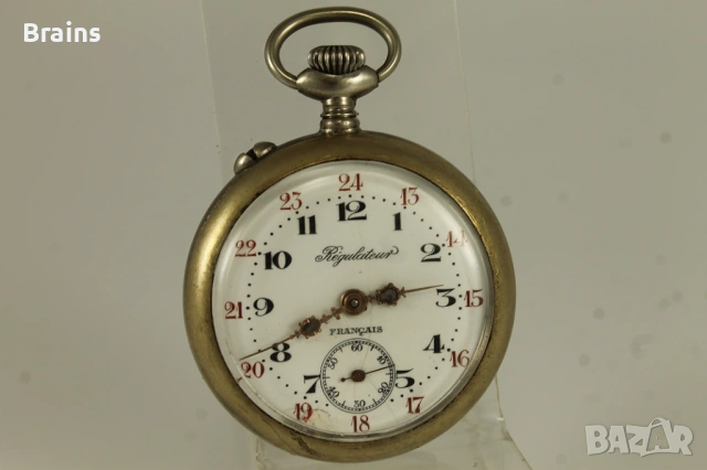 1900's REGULATEUR Френски Джобен Цилиндър Декориран , снимка 2 - Антикварни и старинни предмети - 54853442