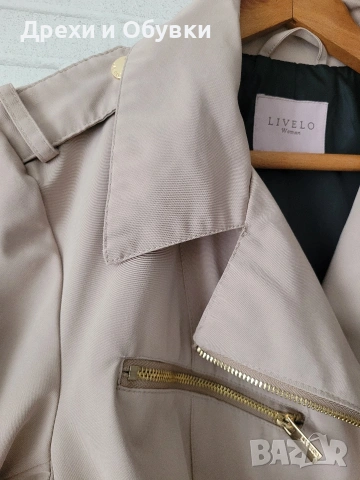 Бежов тренч с ципове LIVELO , снимка 9 - Палта, манта - 51863297