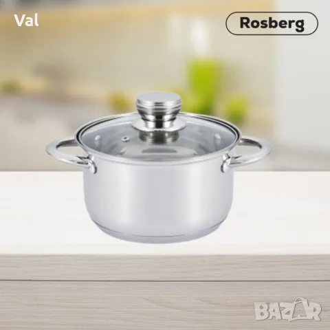 Тенджера Rosberg R51210O16, 16/18/20/22/24/26см, Неръждаема стомана, снимка 5 - Съдове за готвене - 55340377
