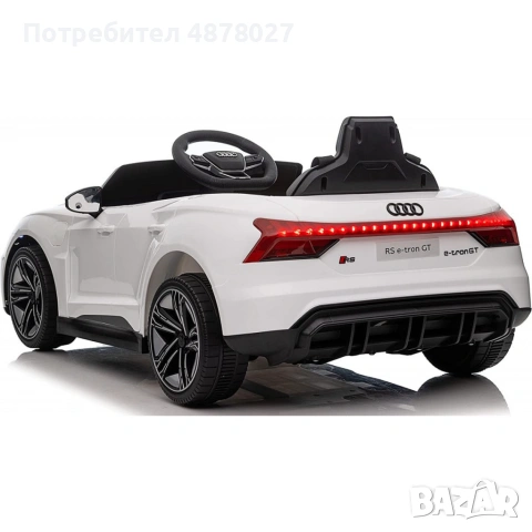 Акумулаторен джип Audi RS E-Tron GT 4X4 Licensed с меки гуми и кожена седалка 12V, снимка 6 - Детски велосипеди, триколки и коли - 55253477