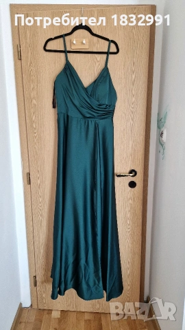 Официална зелена рокля