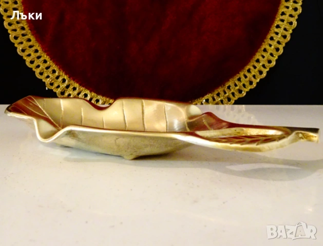 Бронзов пепелник за пури,цигари,листо. , снимка 3 - Антикварни и старинни предмети - 54101231