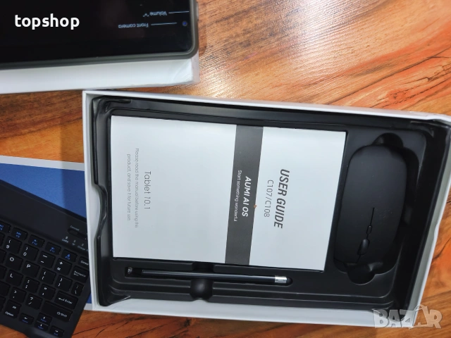 Чисто нов таблет лаптоп AUMI 2в1 10.1 инча с клавиатура мишка калъф и писалка Android 15  , снимка 8 - Таблети - 55228217