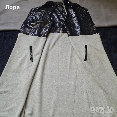 Дамски дълъг елек с пайети , снимка 6 - Елеци - 54121975