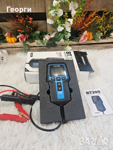 Тестер за автомобилни акумулатори 12V 24V тестер натоварване TOPDON BT200 Диагностика, снимка 2 - Аксесоари и консумативи - 55236924
