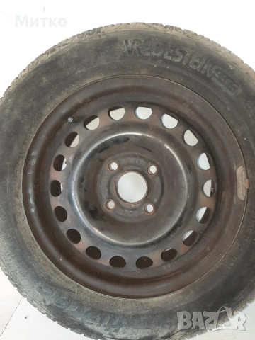 Летни гуми с желязни джанти 14 ки от Опел Астра F с четири дупки, снимка 3 - Гуми и джанти - 53973278