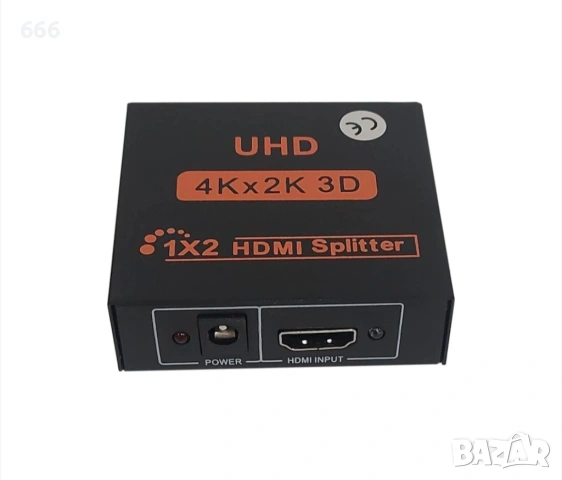 Сплитер Wireman HDMI 2PORT, HDMI с усилвател, поддържа Full HD 1080P 3D, 1 вход - 2 изхода