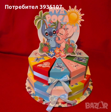 Картонена торта Стич, снимка 7 - Други - 54941251