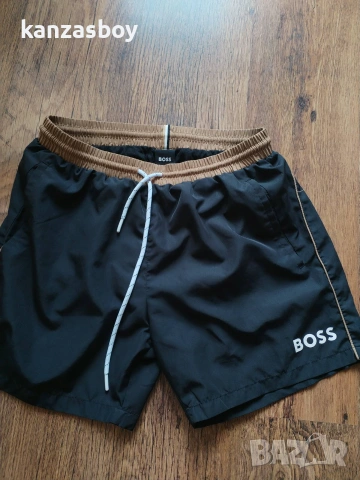 BOSS Grey Starfish Quick Dry Swim Shorts - мъжки плувни шорти М, снимка 5 - Спортни дрехи, екипи - 54962022