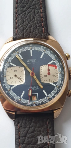 Механичен часовник Astor хронограф с механика Valjoux 7734, снимка 4 - Антикварни и старинни предмети - 54581517