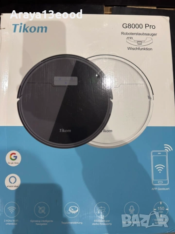 Робот прахосмукачка Tikom G8000 Pro с моп и WiFi управление, снимка 13 - Прахосмукачки - 54643659