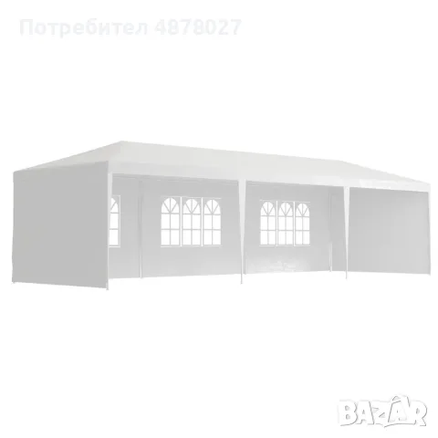 Градинска бяла шатра 3x9 м - Водоустойчив павилион с 8 стени, прозорци и метална конструкция за съби, снимка 8 - Градински мебели, декорация  - 55304591