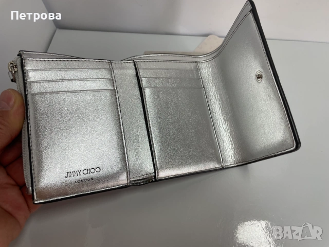 кожен портфейл Jimmy Choo Loni Оригинал, снимка 6 - Портфейли, портмонета - 54718860