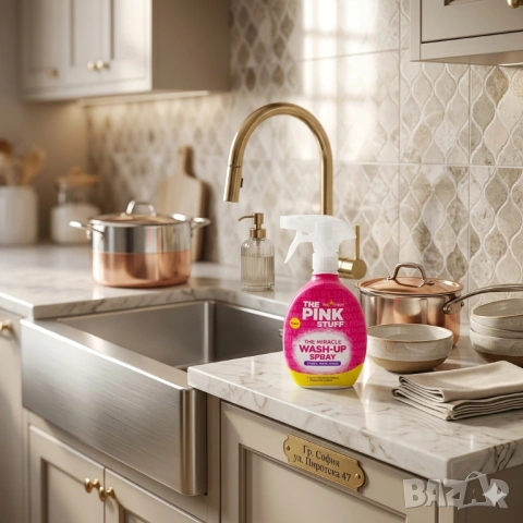 The Pink Stuff The Miracle Wash-Up Spray – Магически почистващ спрей за съдове и повърхности, 500 мл