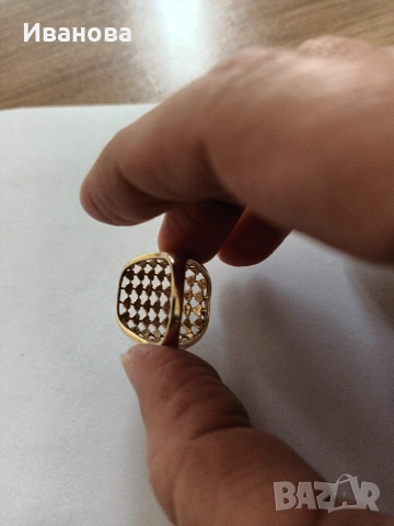 Златни руски обици и пръстен 14 к, снимка 13 - Обеци - 54064349