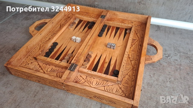 Стар дървен шах и табла , снимка 7 - Шах и табла - 54316430