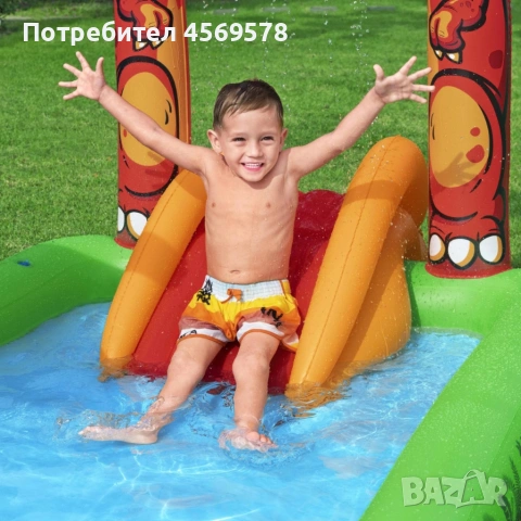 Водна площадка Bestway Jurassic 53160 – Детски мини аквапарк с пързалка и пръскачки, снимка 8 - Басейни и аксесоари - 54307833