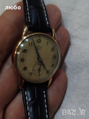 Златен Часовник SMITH DE LUXE 15 JEWELS SHOCKPROOF MADE IN ENGLAND 9к 0,375, снимка 2 - Други ценни предмети - 55050228