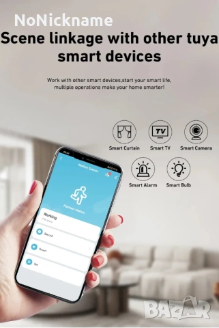 Zigbee PIR Motion Sensor Tuya, Smart Life, PIR сензор за движение Smart Home, снимка 5 - Друга електроника - 54541363