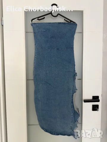 Дънкова рокля BERSHKA , снимка 4 - Рокли - 55320480