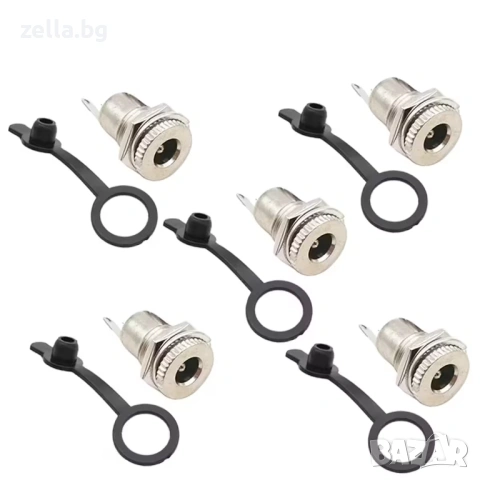 Комплект 5 броя DC захранващи букси 12V 5.5x2.1mm женски конектор – за камери LED ленти рутери 10475, снимка 10 - Друга електроника - 54706330
