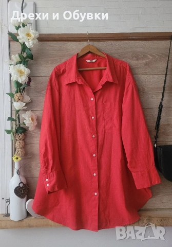 Дълга риза лен и памук 