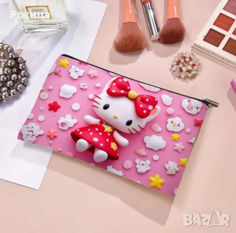 Несесер Hello Kitty за грим,  за моливи, за козметика, снимка 3 - Чанти - 55086572