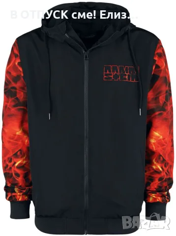 Яке ветровка оригинално пламъци "Lava Logo" Windbreaker black-red by Rammstein , снимка 4 - Якета - 55473504