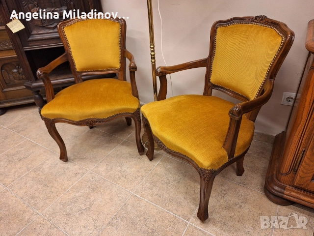 Комплект кресла Луи XV , снимка 3 - Дивани и мека мебел - 54322127